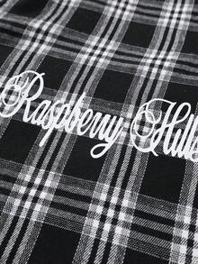 Manfinity EMRG 男式年轻街头风格短款提花图案长袖衬衫 - 黑與白 - 查看 3