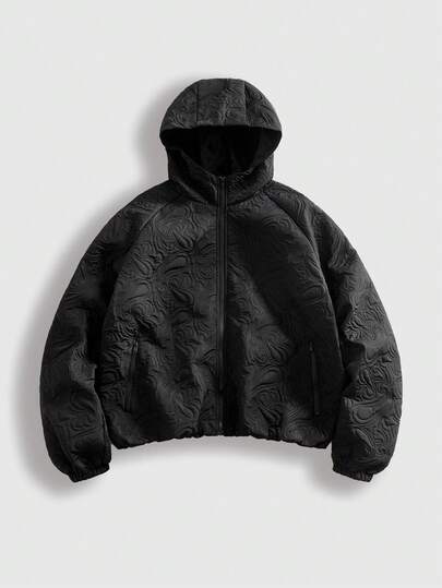 Street Life Men's Casual Heart Textured Loose Hoodie Jacket, Autumn/Winter