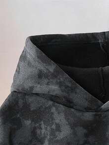 Manfinity Joysei Men's Vintage Thickened Fleece Hoodie With Number 23 Graphic, Casual California Hoodie, Long Sleeve Top - Black - View 4