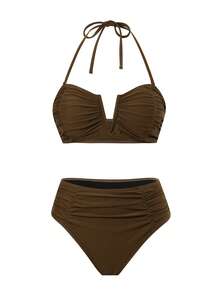 Swim Oasis 2026年春夏新款女士纯色抹胸泳衣、泳裤、网眼长裙海滩度假休闲泳装套装