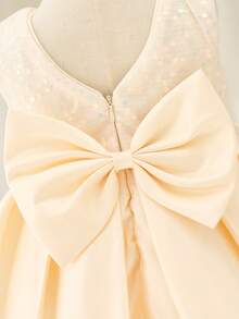 Glamorique Kids 圣诞派对服装女婴无袖亮片闪亮香槟色优雅派对连衣裙，薄纱蓬松公主裙 - 香檳色 - 查看 7