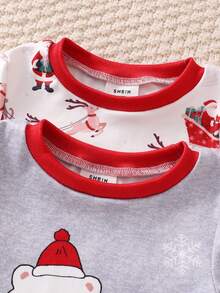 4 Stücke Neugeborenen Baby Schneemann Muster Langarm Bodysuit & Hose Set, Hausanzug