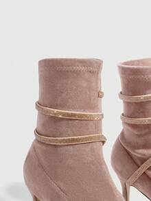 CUCCOO SZL Women's Fashionable Brown Mid-Calf Boots - Apricot - View 6
