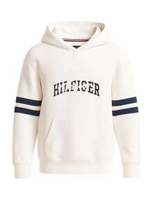 Tommy Hilfiger هودي أطفال من الحرير العاجي - أبيض - مشاهدة 1