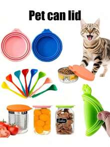 PETSIN 1 宠物罐盖、猫狗罐盖、勺子、硅胶盖、宠物食品密封盖、宠物用品 - 彩色 - 查看 6