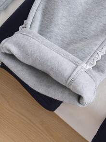 Genkimix Kids 2/Piece Tween Women's Contrasting Side Striped Lace Drawstring Waistband Casual Pants, Winter - Multicolor - View 7