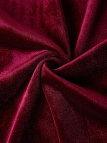 Ellevyn Plus Size Elegant Velvet Blazer With Pockets, Suitable For Parties And Events, Autumn/Winter Halloween Costumes - Burgundy - View 8