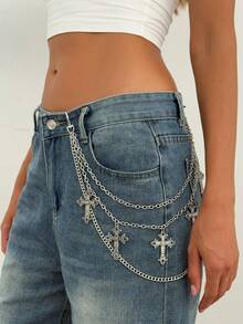 銀色-星星十字架