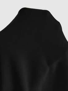 GlowEve Fashionable Casual Style Long Sleeve Plaid Collar Zipper Letter Print Sweatshirt For Women - Black - View 7