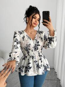 Elenzga Áo cánh nữ cỡ lớn, màu mơ, viền ren hoa nhỏ xinh, thanh lịch, thích hợp cho các dịp trở lại trường, tốt nghiệp, ngày lễ tình nhân, lễ hội âm nhạc, ngày của mẹ, lễ Halloween, lễ tạ ơn, lễ Phục sinh, ngày quốc khánh, vũ hội, hẹn hò, tiệc tùng, đám cưới, hoạt động ngoài trời - Màu be - Xem 1