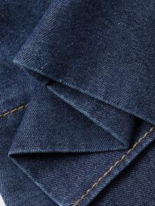 Livesso 秋冬新款宽松休闲都市风女牛仔两件套 - 藍色 - 查看 7