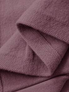 DAZY 女式优雅拼色圆领毛衣裙，秋季 - 紫色 - 查看 5