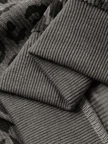 DAZY 幼儿男童韩版豹纹翻领宽松长袖上衣 - 灰色 - 查看 6