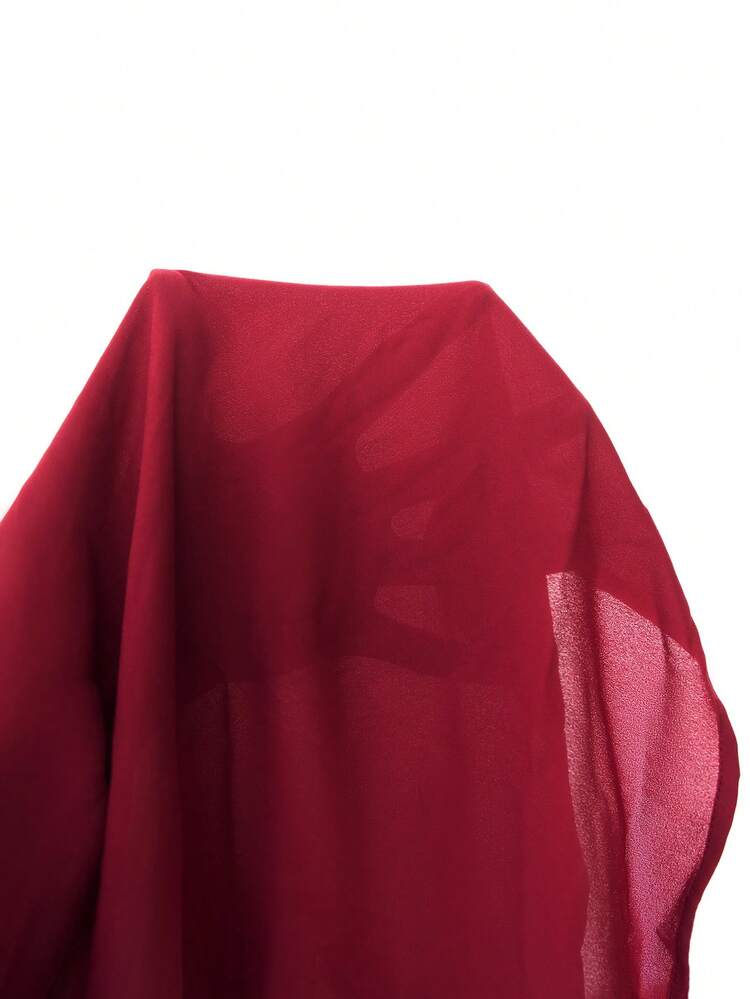 Blusa elegante de manga acampanada y cuello redondo, suelta y elegante, para mujer talla grande, color vino tinto, burdeos, rojo oscuro, para uso casual y de fiesta, simple y de moda para uso diario, invierno, Navidad, Año Nuevo, citas