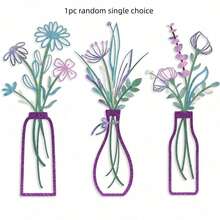 1pc/3Pcs Metal Flower Wall Art, Vintage Cutout Metal Wall Decor - Geometric Minimalist Hanging Vase Artwork, Decorative Metal Art Wall Decor For Bedroom, Kitchen, Living Room Decor - Rustic Home Accents, Spring Summer Housewarming Gift Fall Decor Christmas Decorations