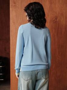 Uhlyne Cardigan décontracté en patchwork de couleurs contrastées, automne/hiver