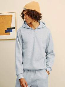 Open Phase Men's Autumn/Winter Casual Hooded Sweatshirt And Sweatpants Sports Suit Spring To Summer - Light Grey - View 5