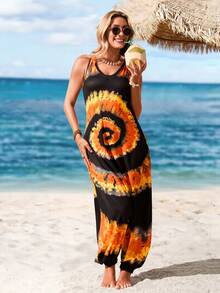 Sylviya Women's Printed Tie-Shoulder Wide-Leg Jumpsuit, Summer - Multicolor - View 5