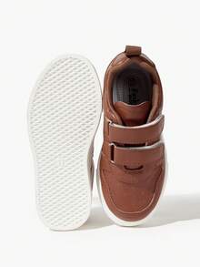 JNSQ A Pair Of All-Season Boys' Brown PU Basic  Casual, , Durable, Lightweight Running Shoes Kids Sneakers - Brown - View 9