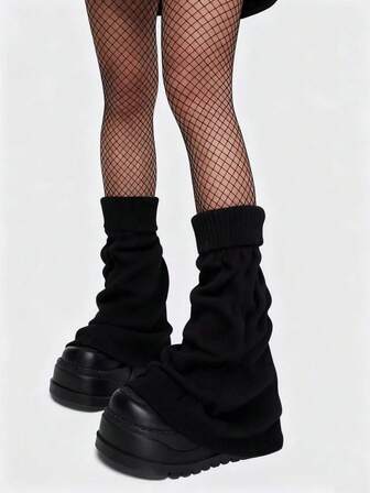 Goth 1 Paar extra lange gestreifte Stulpen für Frauen, warm