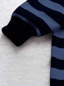 EMERY ROSE 新品畅销常规版型女式加大码条纹圆领运动衫 - 藍色 - 查看 3