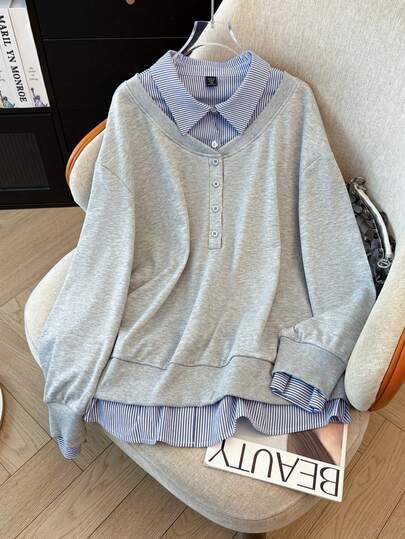 GlowEve CURVE 大码女式百搭优雅休闲套头衫，适合秋冬季日常穿着