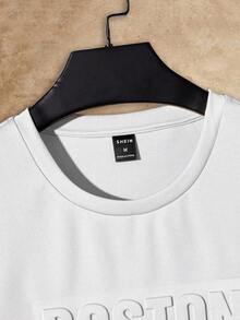 Manfinity NXTstreet Men Letter Pattern Tee, Summer - White - View 3