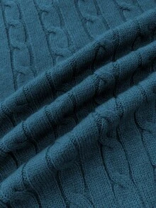 Elnivra Y2K Stylish Fashionable Blogger-Inspired 2 In 1 Patchwork Knit Cropped Cardigan, European And American Style,Street Chic - Teal Blue - View 3