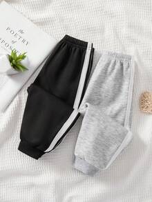 SHEIN 2 件套女婴可爱松紧腰保暖内衬裤，适合秋冬穿着