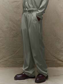 Musero Pantaloni sartoriali con piega frontale e gamba dritta, stile elegante, adatti per l'autunno e l'inverno