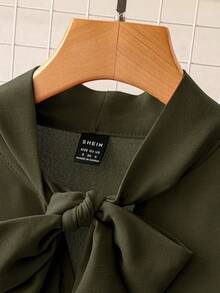 SHEIN Clasi Women's Woven Bubble Bead Casual Summer Dress - Army Green - View 5