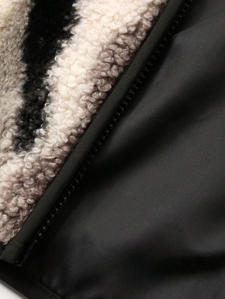 Men's Fleece Patchwork Pocket Design Jacket, Multi-Color, Autumn/Winter