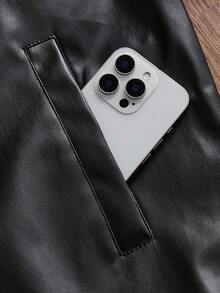 SWAVVY 男式撞色条纹黑色长袖夹克