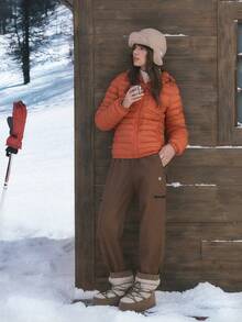 In My Nature Women's Warm Casual Long Sleeve Zip-Up Outdoor Winter Coats - Orange - View 2