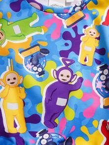 Teletubbies X SHEIN Baby Boy Casual Cute Cartoon Pattern Crew Neck Sweatshirt, Autumn Toddler Clothes Baby Boy Full Sleeve Tshirts Baby Boy Sweatshirt - White - View 6