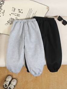 2 件装男童保暖内衬裤，面料柔软舒适，秋冬 - 彩色 - 查看 2