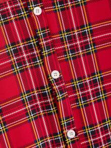 Manfinity NXTstreet 男士休闲格子印花纽扣长袖衬衫，圣诞节、新年魅力之选 - 彩色 - 查看 4