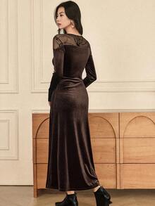 Dazy-Less Women's Elegant Long Knit Sweater Dress, Suitable For Casual, New Year, Christmas, Wedding, Party, Formal Events, Autumn/Winter/Spring