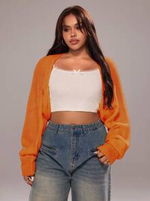 Rustia New Bat Wing Long Sleeve Cardigan Sweater For Women Casual - Orange - View 7