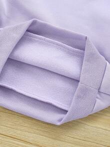 Cozy Fall & Winter Styles, Young Girl Casual Fashion Creative Personalized Fresh Cundy Virtual Girl Group Character Glitter Pentagram Logo Letter Graphic Print Relaxed Crew Neck Sweatshirt And Flared Pants Set, Comfortable Outfit - Multicolor - View 6