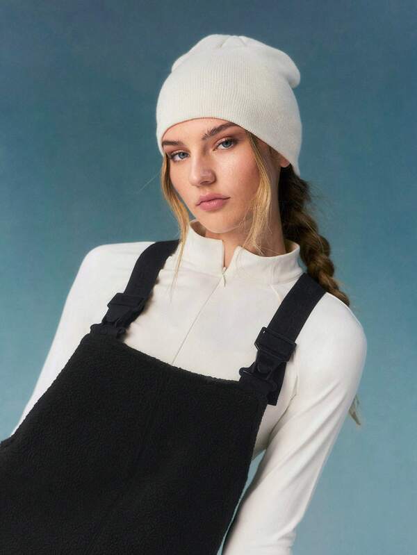 GLOWMODE Ski-Kollektion Frosty Flex warme, kuschelige Kunstwoll-Strickmütze mit gesticktem Logo für Outdoor-Urlaub, Herbst, Winter und Schnee, Freizeitbekleidung