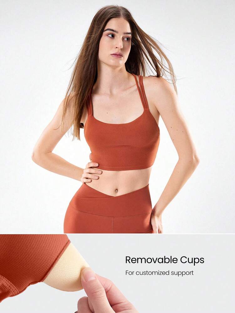 FeatherFit™ Strappy Sports Bra Low Impact Yoga Pilates Daily