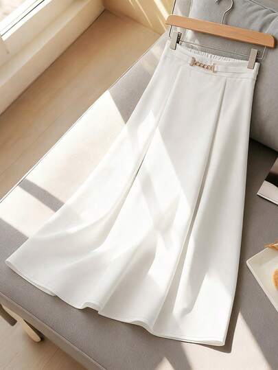 Franclia 女士新款 A 字裙，高腰百搭半身裙