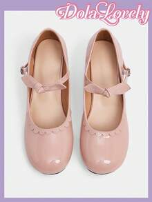 Dola Lovely Giày cao gót Mary Janes đính nơ thanh lịch, vẻ ngoài nữ tính - Hồng - Xem 5