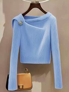 Lyxana Fashionable & Versatile Design Women Knit Sweater, Suitable For Work And Casual Wear, Autumn/Winter - Blue - View 8
