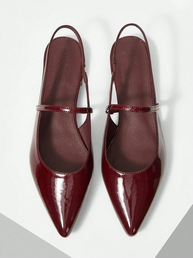 WOMEN'S FASHION POINTED TOE FLAT SHOES, WITCH BURGUNDY FLATS, FOR NEW YEAR HOLIDAY, SPRING SHOES SPRING BREAK EASTER FOR CHRISTMAS SPRING SHOES