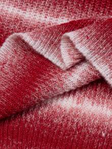 Manfinity CasualKnits Men's Casual Commuting Ombre Striped Pattern Dropped Shoulder Loose Knit Sweater, Suitable For Autumn/Winter And Christmas Red Striped Sweater Streetwear Men 90s Fashion, Long Sleeve Top - Red - View 5