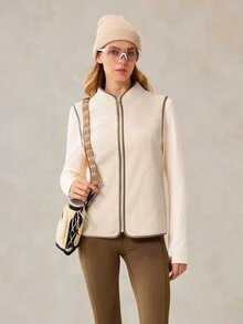 OutZeal Women Soft Warmth Fleece Stand Collar Multi Pocket Outdoor Fleece Vent Jacket Hiking Camping Fall Winter - Apricot - View 6