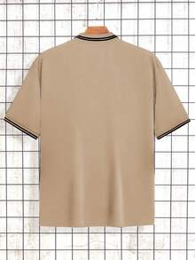 Airaco Camisa polo para hombre, de verano, casual de negocios, encanto de hombre maduro, diseño estampado, estampado de caballo, imprescindible para los chicos, 100% llamativa, adecuada para uso diario, vacaciones y citas - Marrón - Ver 2