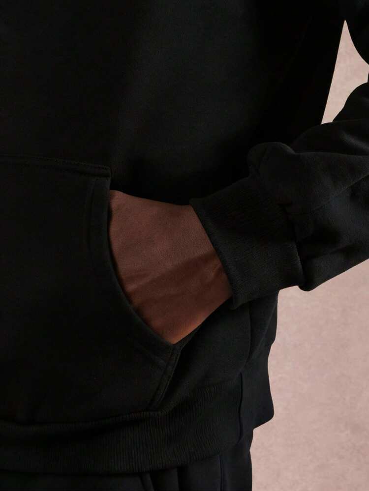 Cross Gothic Print Pullover Hoodie With Centre Pocket